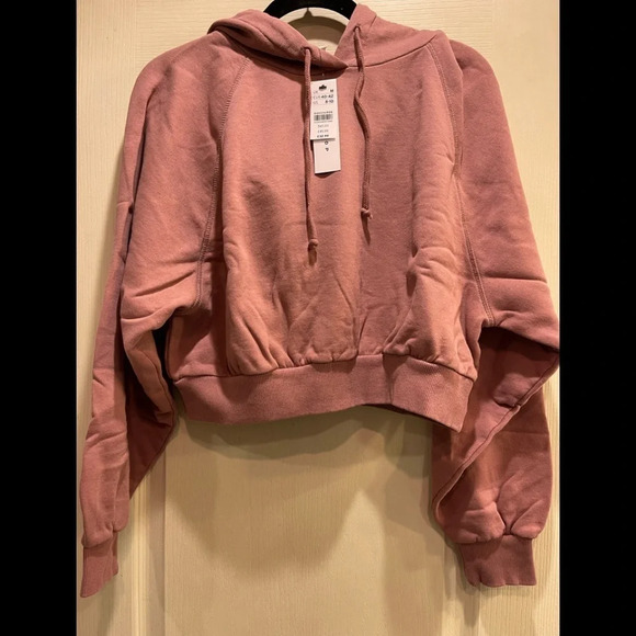 Topshop Crop Hoodie in Rose, Size 8-10 US, NWT - Picture 5 of 11